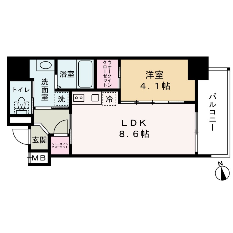地下鉄谷町線 谷町六丁目駅 徒歩7分 15階建 築5年の間取り写真