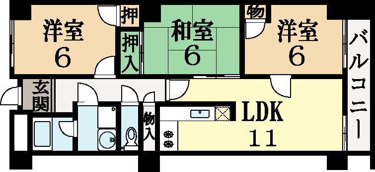 久世郡久御山町島田のマンションの間取り