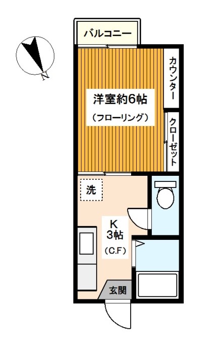 横浜市神奈川区白幡西町のアパートの間取り