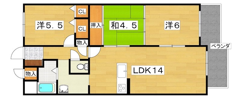 日光ハイツ香里第五の間取り