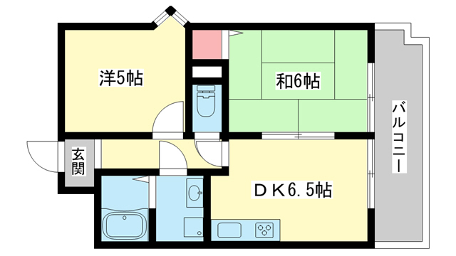 奈良市富雄元町のマンションの間取り