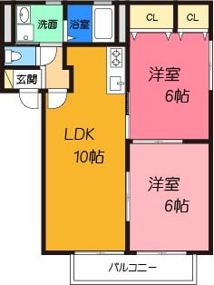 高槻市日向町のアパートの間取り