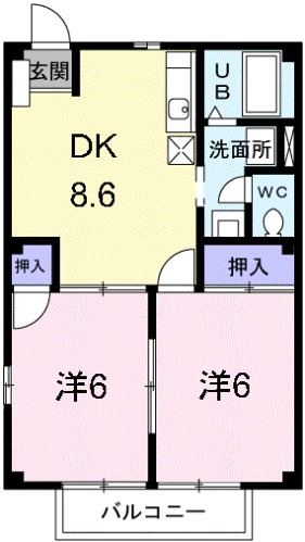 備前市伊部のアパートの間取り