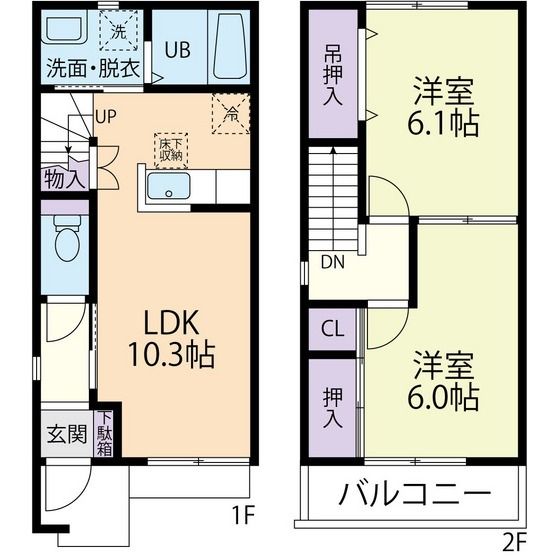 児玉郡美里町大字駒衣のアパートの間取り