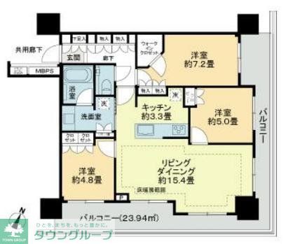 千代田区神田東松下町のマンションの間取り