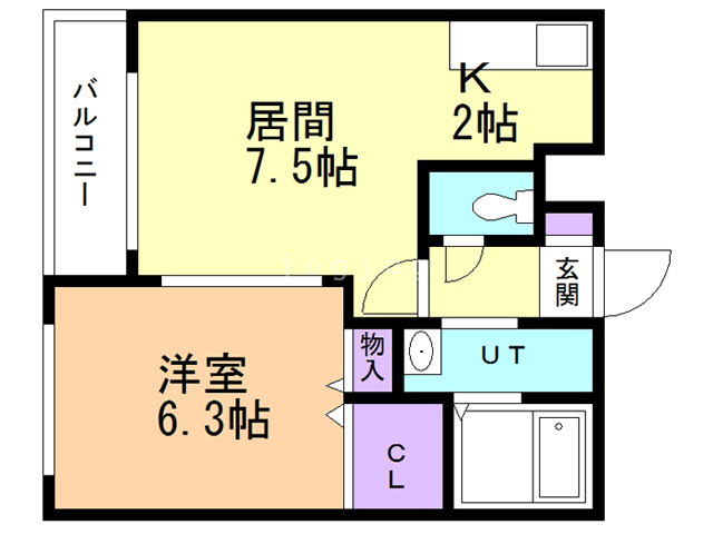 札幌市西区八軒八条東のマンションの間取り