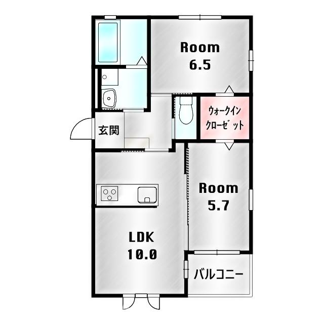 前橋市鳥羽町のアパートの間取り