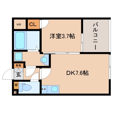 木津川市木津のアパートの間取り