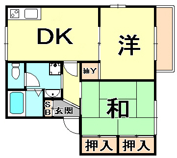 宝塚市仁川北のアパートの間取り