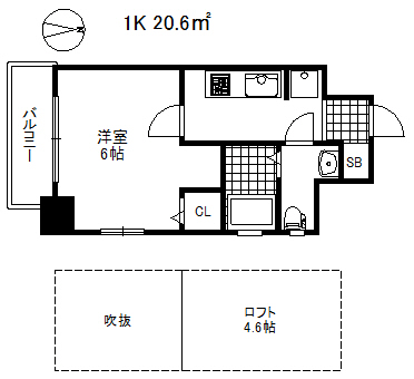 エステムコート神戸県庁前４グランディオの間取り