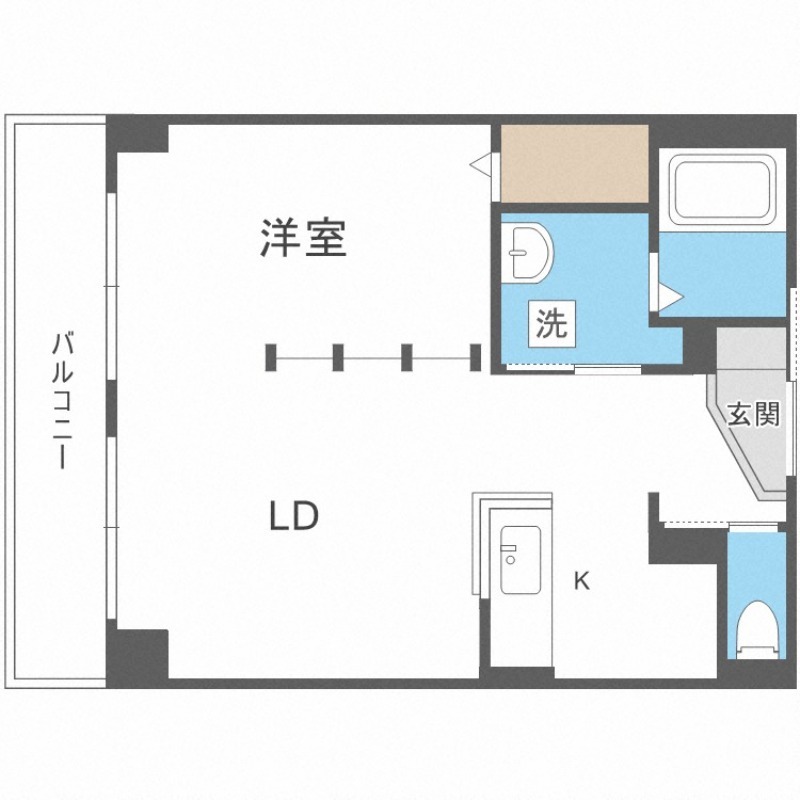 札幌市東区北四十四条東のマンションの間取り