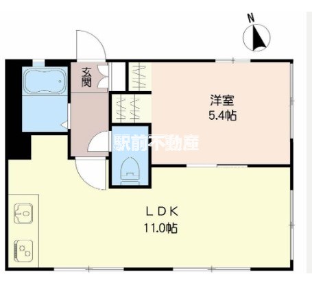 久留米市三潴町田川のアパートの間取り