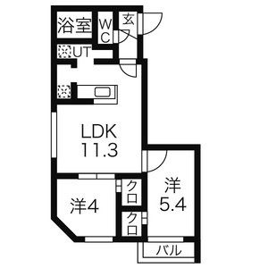 札幌市中央区宮の森のマンションの間取り