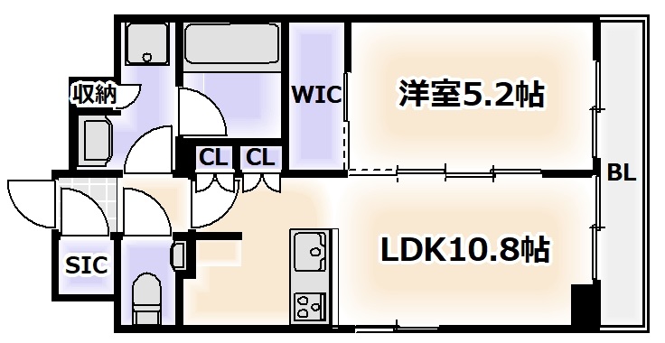 大阪市阿倍野区昭和町のマンションの間取り