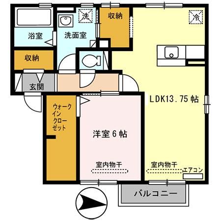ローズ三千刈　Ｃの間取り