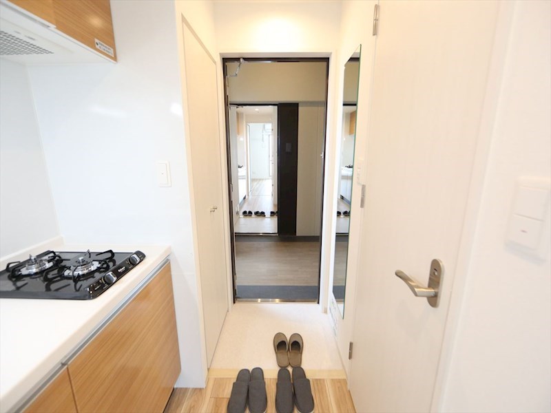 玄関　玄関　姿見鏡付　シューズボックス付（収納充実してます）