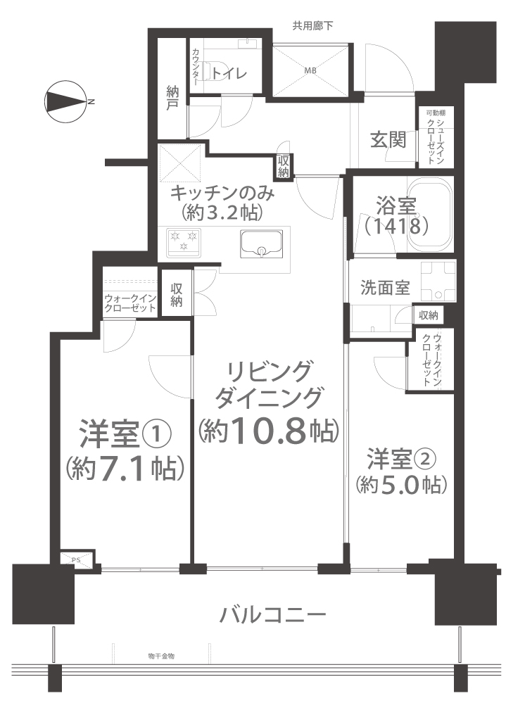 プラウドタワー岡山の間取り写真