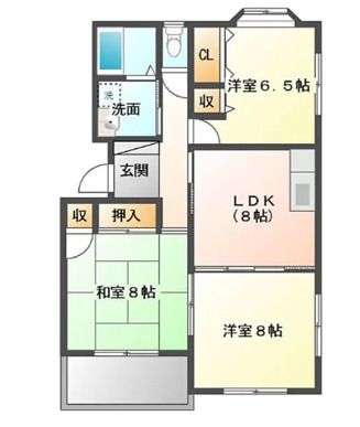 豊橋鉄道東田本線 競輪場前駅 徒歩5分 2階建 築29年の間取り写真