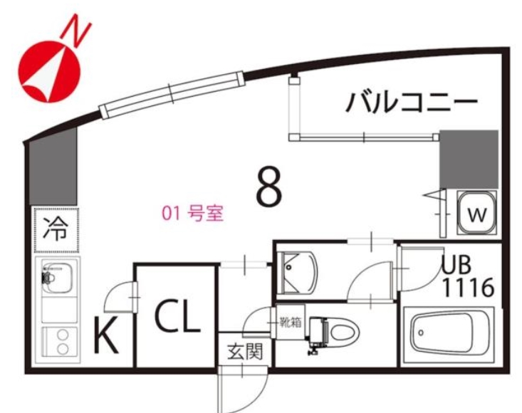 ＪＲ中央線 中野駅 徒歩3分 10階建 築14年の間取り写真