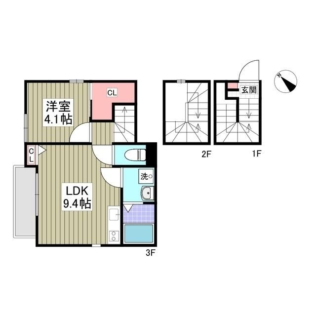 都営三田線 本蓮沼駅 徒歩15分 3階建 築1年の間取り写真