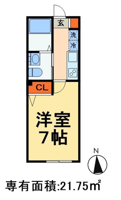 北総線 矢切駅 徒歩14分 2階建 築8年の間取り写真