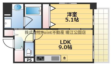 地下鉄谷町線 谷町六丁目駅 徒歩5分 8階建 築14年の間取り写真