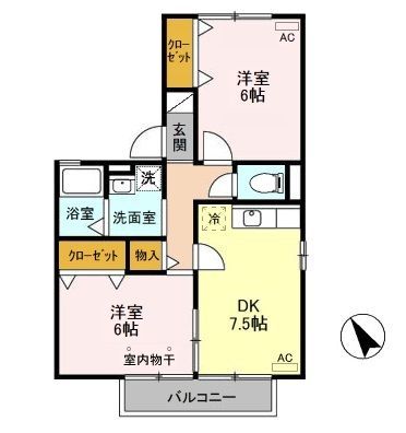 ＪＲ宇都宮線 小山駅 徒歩21分 2階建 築24年の間取り写真