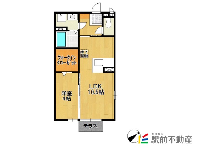 鳥栖市宿町のアパートの間取り