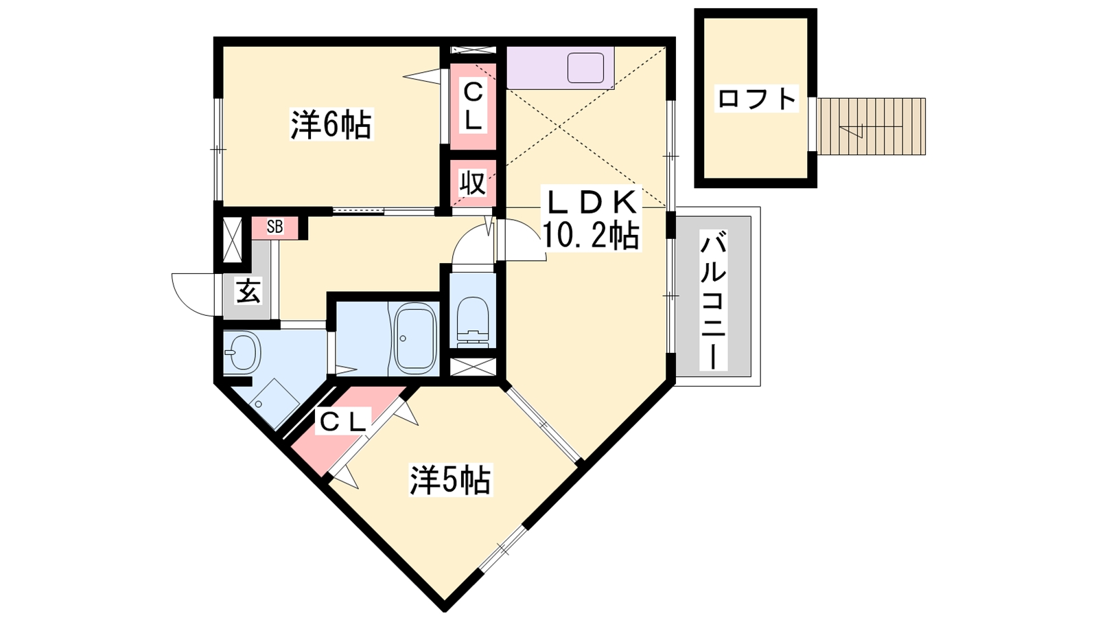 加東市下滝野のアパートの間取り