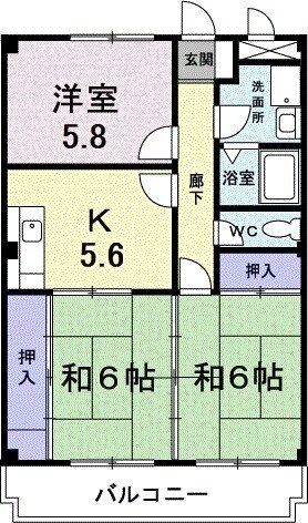 高砂市曽根町のマンションの間取り