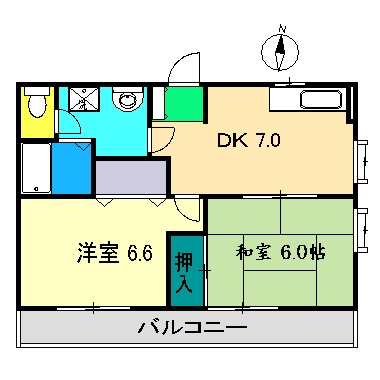 フォブール松岡 B棟の間取り