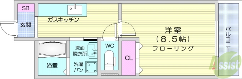 多賀城市留ケ谷のマンションの間取り