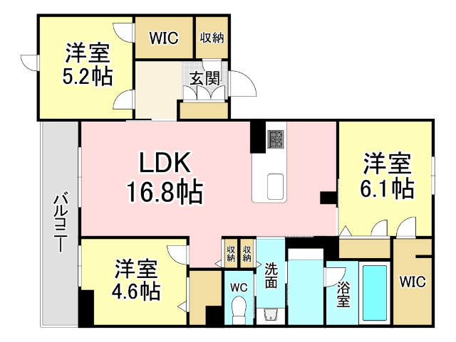 シャーメゾン城野駅前の間取り