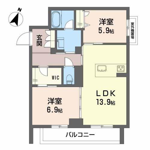 【熊本市東区長嶺西のマンションの間取り】