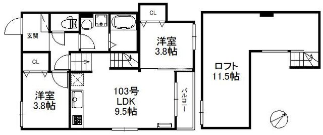 メゾンソレイユ３の間取り