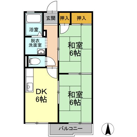 津市久居射場町のアパートの間取り