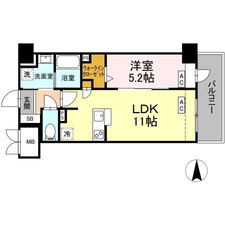 名古屋市中村区亀島のマンションの間取り