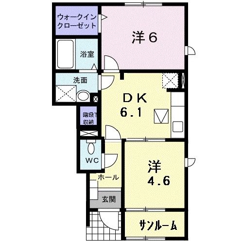 能美市浜町のアパートの間取り