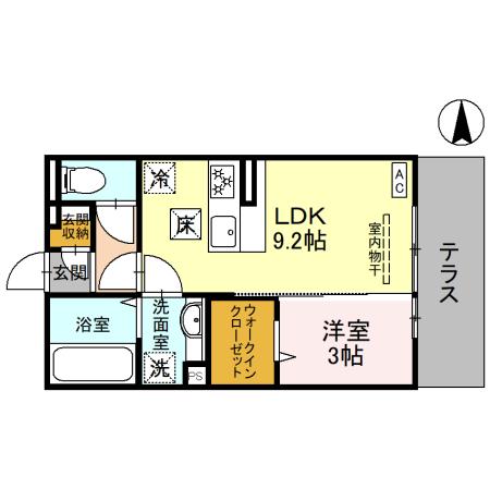 Ｄ-ＲＯＯＭ昭和町の間取り