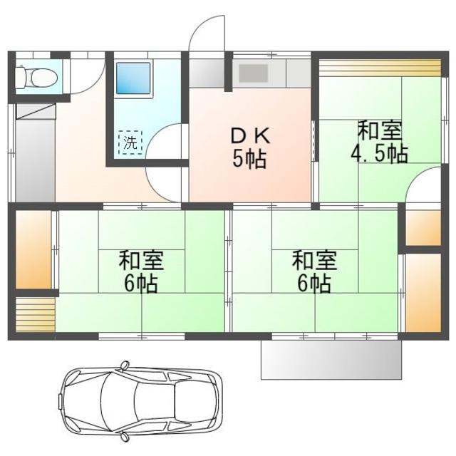 舟越貸家（平屋）の間取り