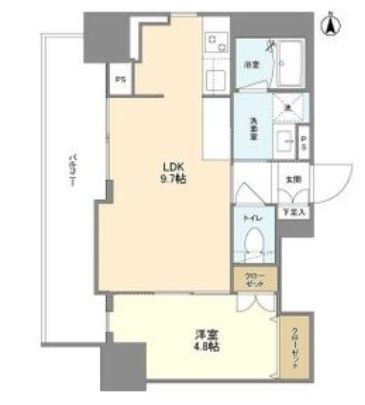 大阪市西区南堀江のマンションの間取り