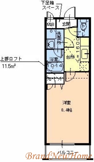 堺市堺区東上野芝町のアパートの間取り