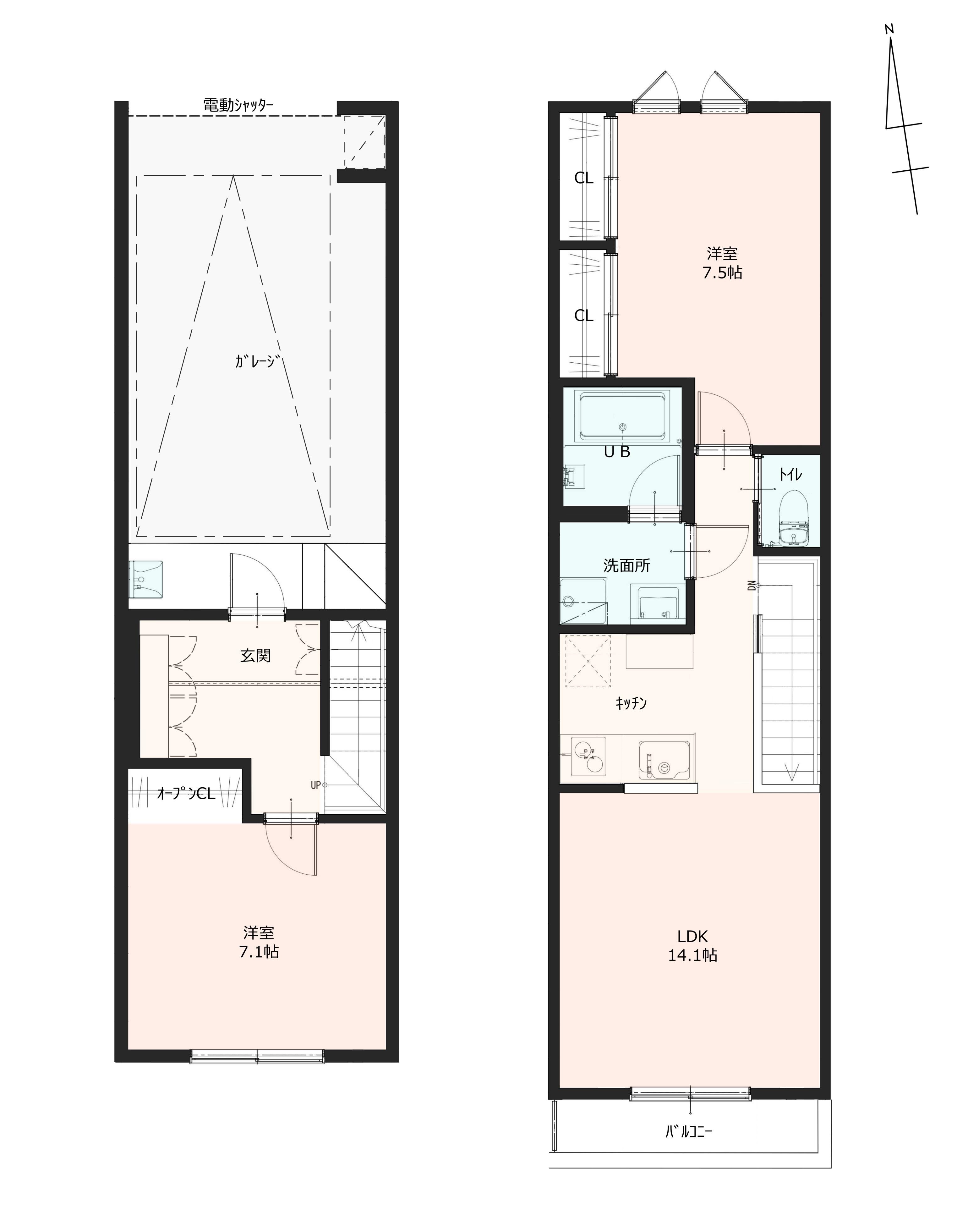 GARAGE HOUSE　南光台の間取り