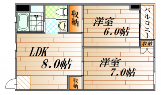 広島市中区十日市町のマンションの間取り