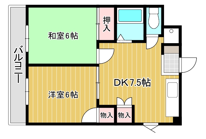 北九州市小倉北区中津口のマンションの間取り