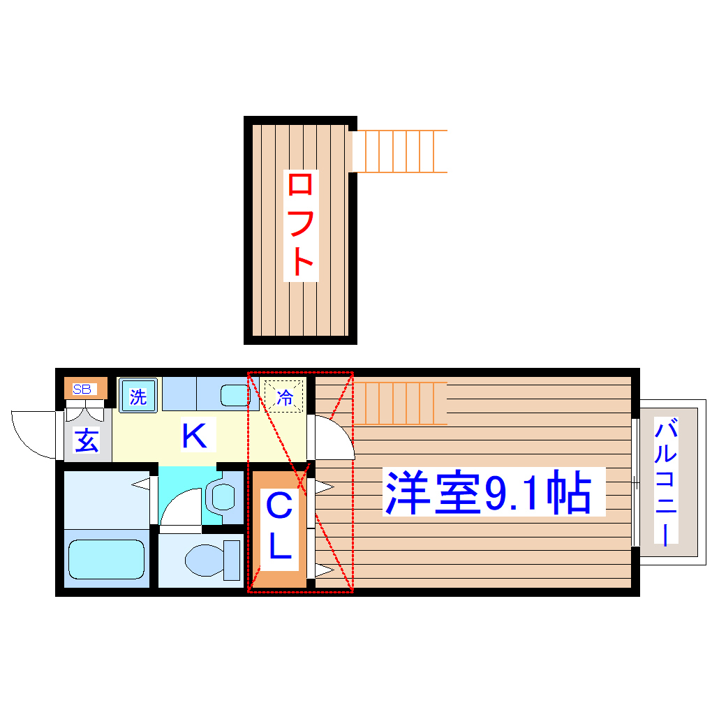 エストメルベーユ荒井壱番館の間取り