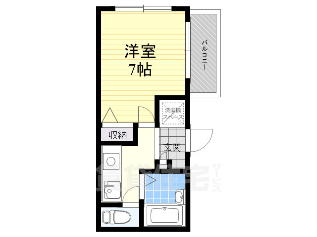 箕面市粟生間谷西のアパートの間取り