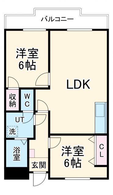 各務原市鵜沼南町のマンションの間取り