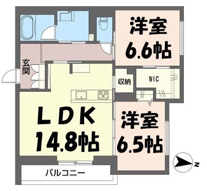 春日部市南のアパートの間取り