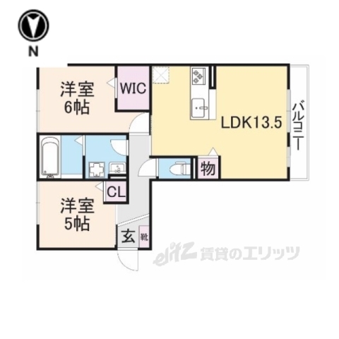 御所市大字東松本のアパートの間取り